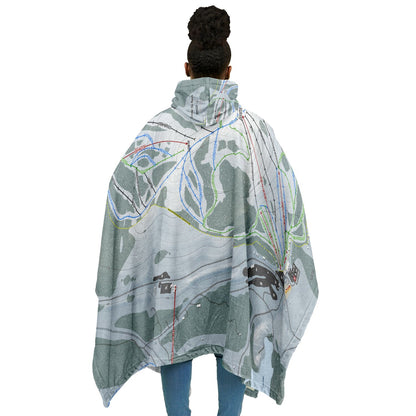 Donner Ski Ranch, California Ski Resort Map Flannel Blanket Poncho
