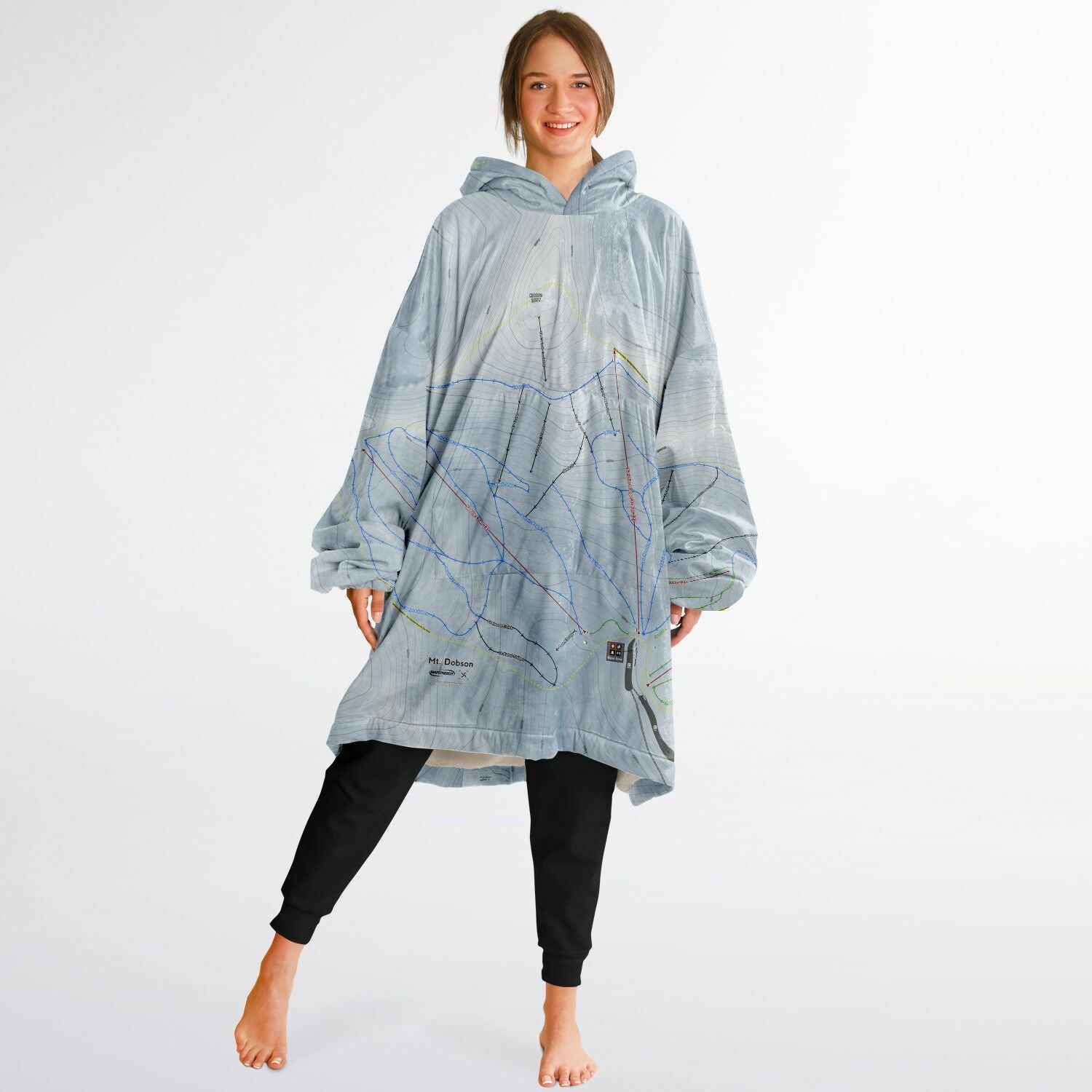 Mt Dobson, New Zealand Ski Trail Map - Snug Hoodie - Powderaddicts