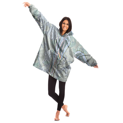 Sugar Mountain, North Carolina Ski Trail Map - Snug Hoodie - Powderaddicts
