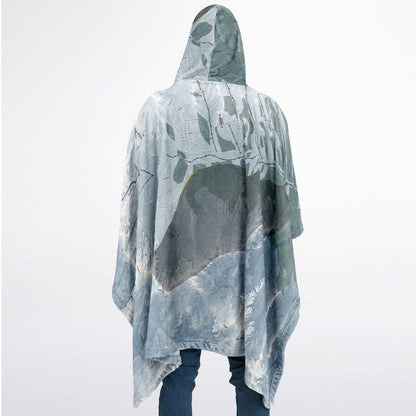Silverton Mountain, Colorado Ski Resort Map Flannel Blanket Poncho