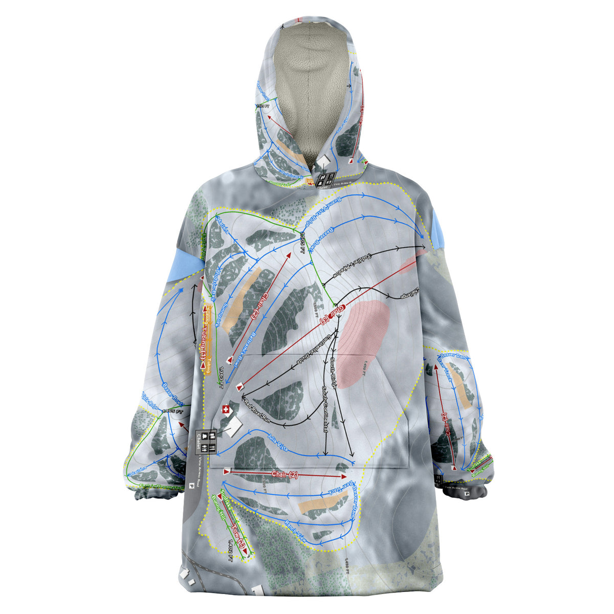 Buena Vista, Minnesota Ski Trail Map Snug Hoodie