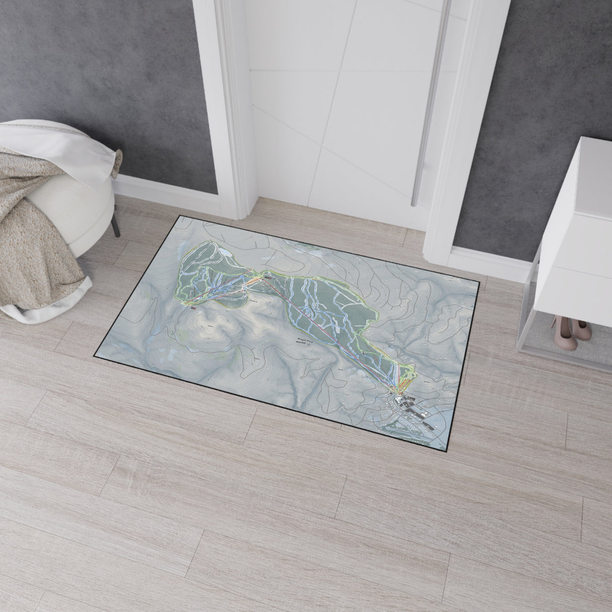 Angel Fire, New Mexico Ski Resort Map Heavy Duty Floor Mat