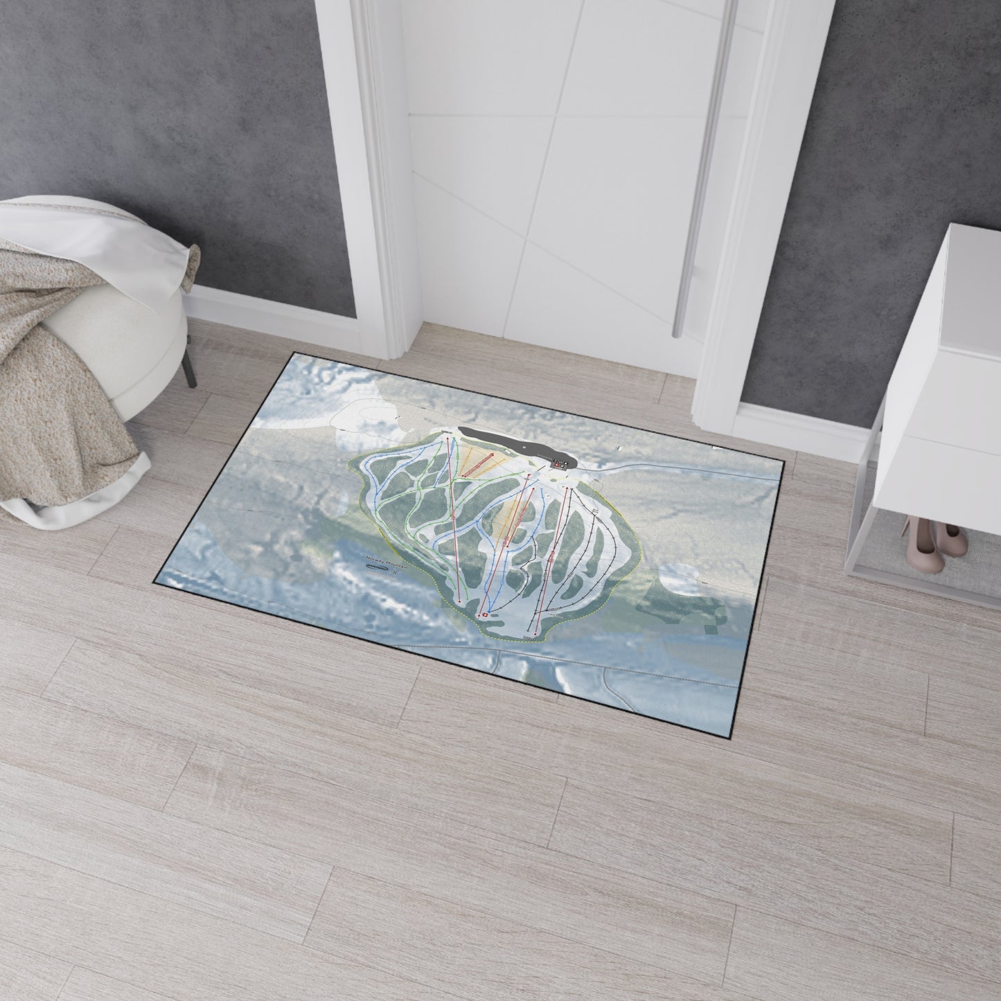 Norway Mountain, Michigan Ski Resort Map Heavy Duty Floor Mat