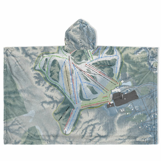 Nubs Nob, Michigan Ski Resort Map Flannel Blanket Poncho