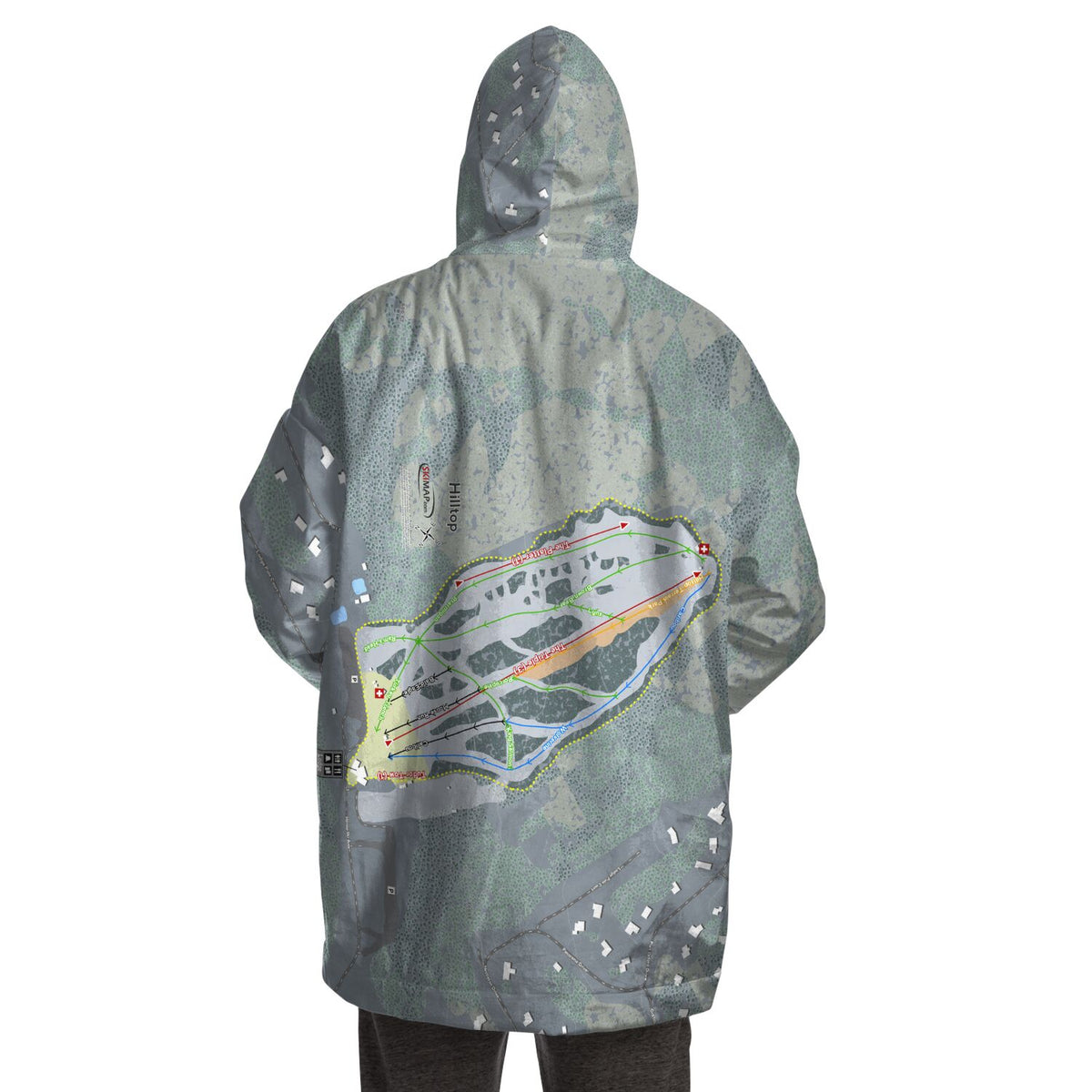 Hilltop, Alaska Ski Trail Map Snug Hoodie