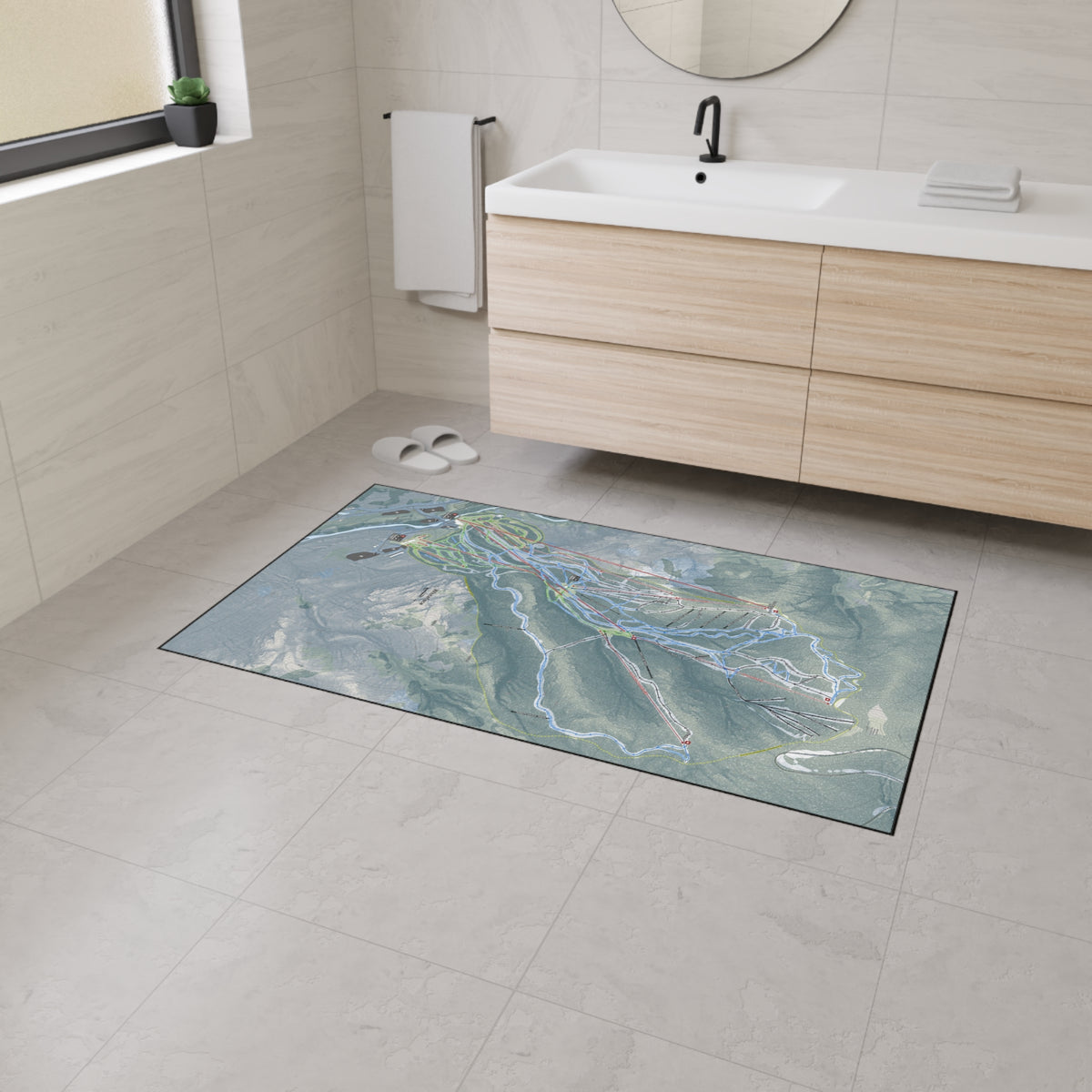 Whiteface Mountain, New York Ski Resort Map Heavy Duty Floor Mat