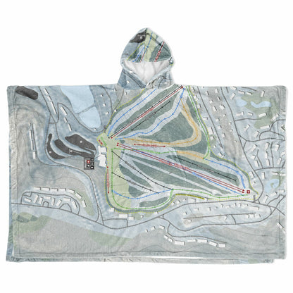 Hidden Valley, Pennsylvania Ski Resort Map Flannel Blanket Poncho
