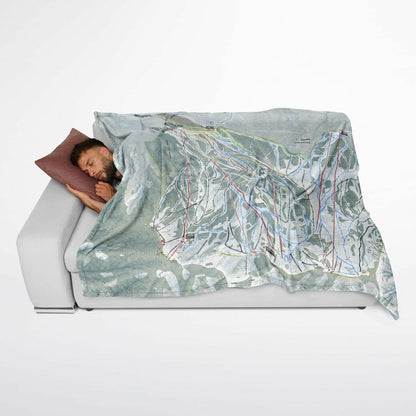 Snowbasin, Utah Ski Resort Map Flannel Blanket Poncho