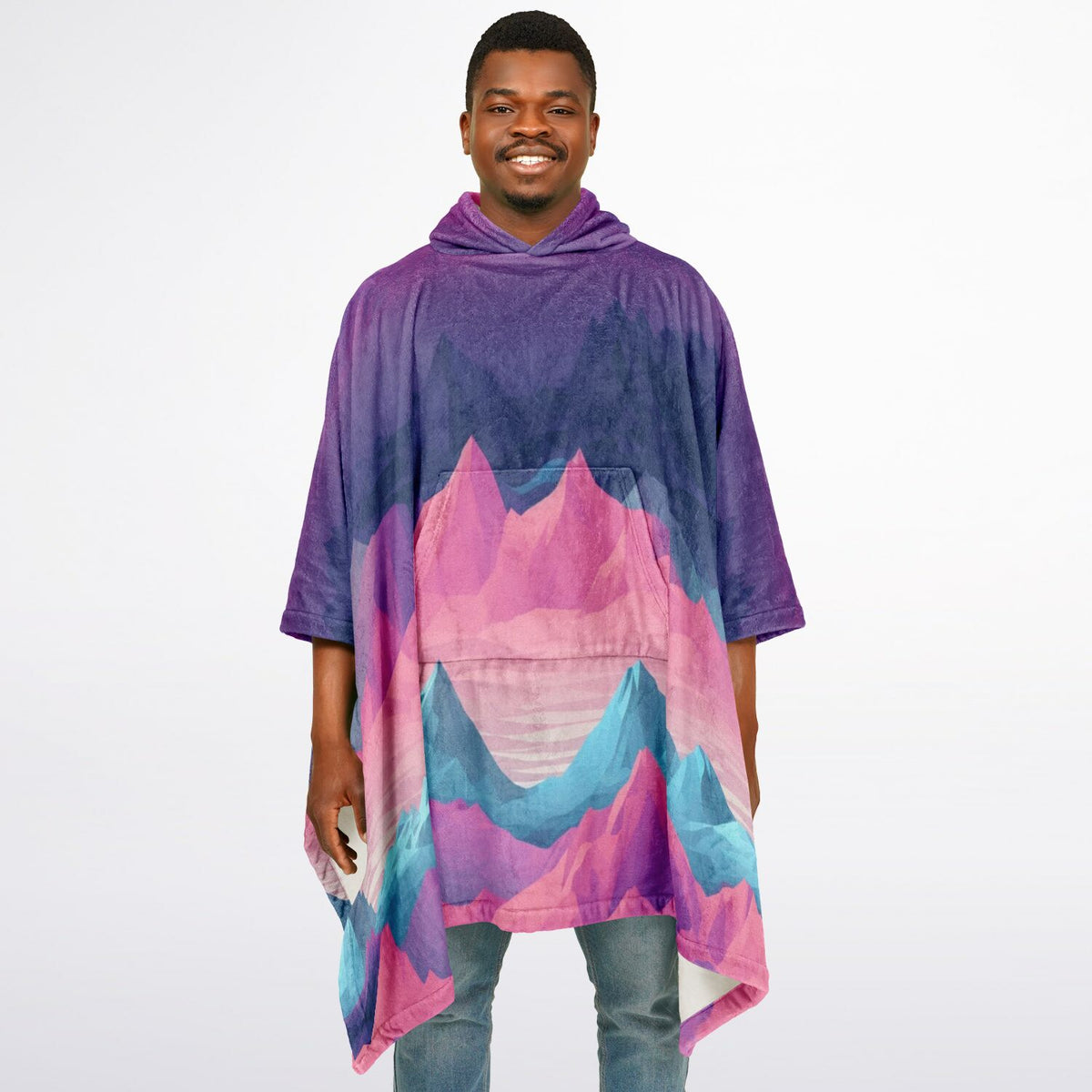 Towering Mountain, Flannel Blanket Poncho