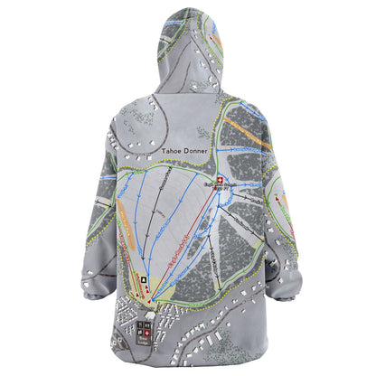 Tahoe Donner, California Ski Trail Map - Snug Hoodie - Powderaddicts
