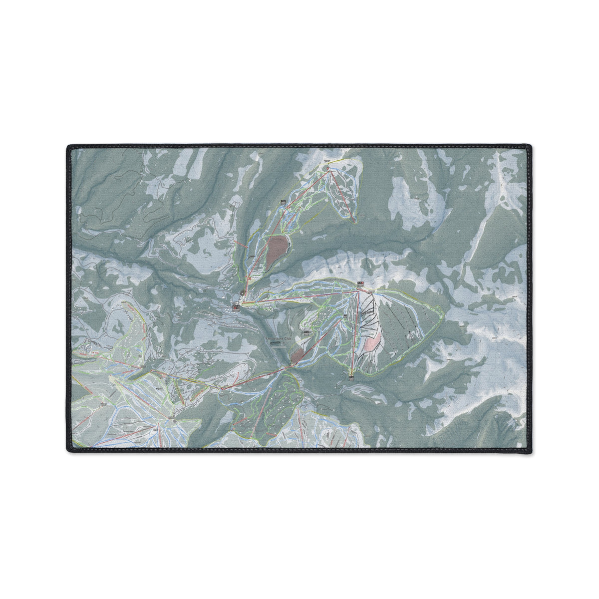Yellowstone Club, Montana Ski Resort Map Heavy Duty Floor Mat