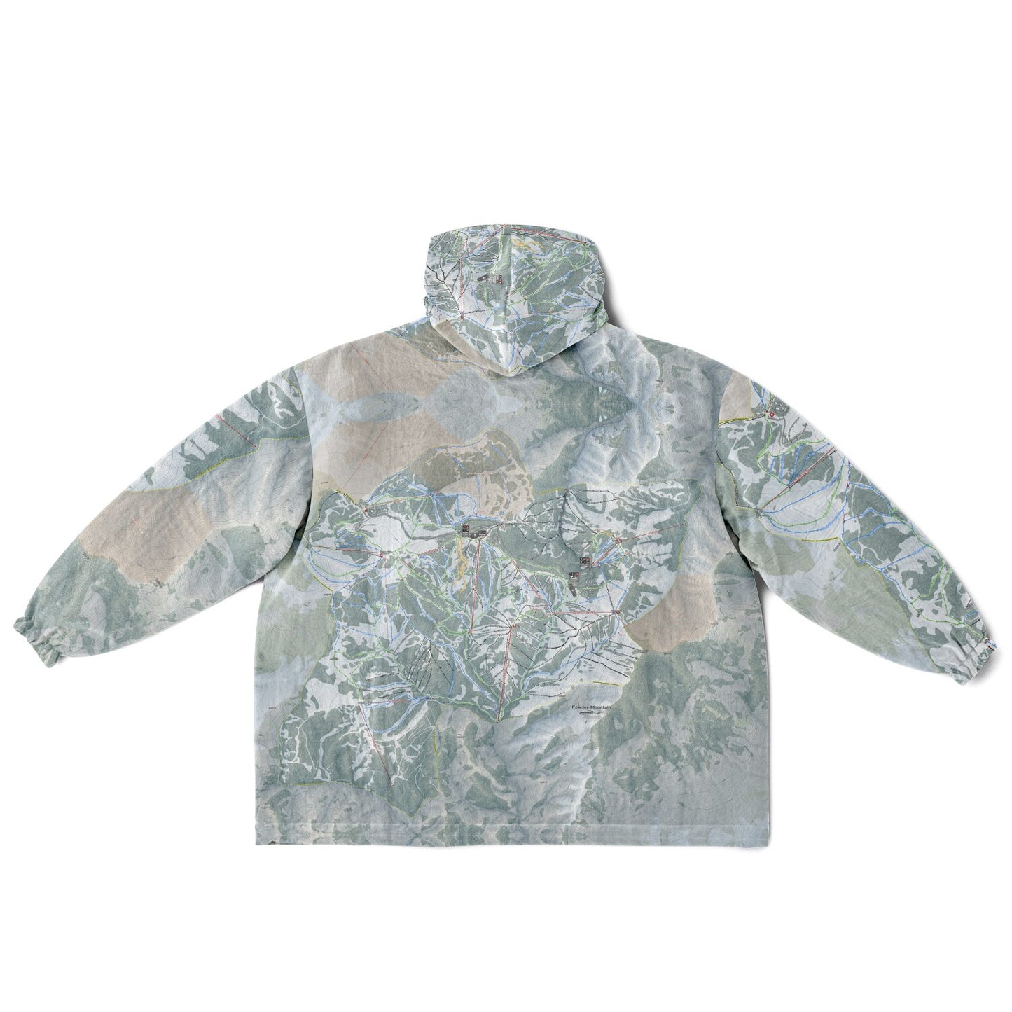 Powder Mountain, Utah Ski Resort Map Reversible Snug Hoodie