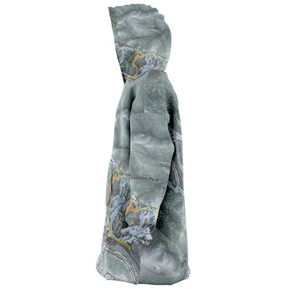 Diamond Peak, Nevada Ski Trail Map - Snug Hoodie - Powderaddicts
