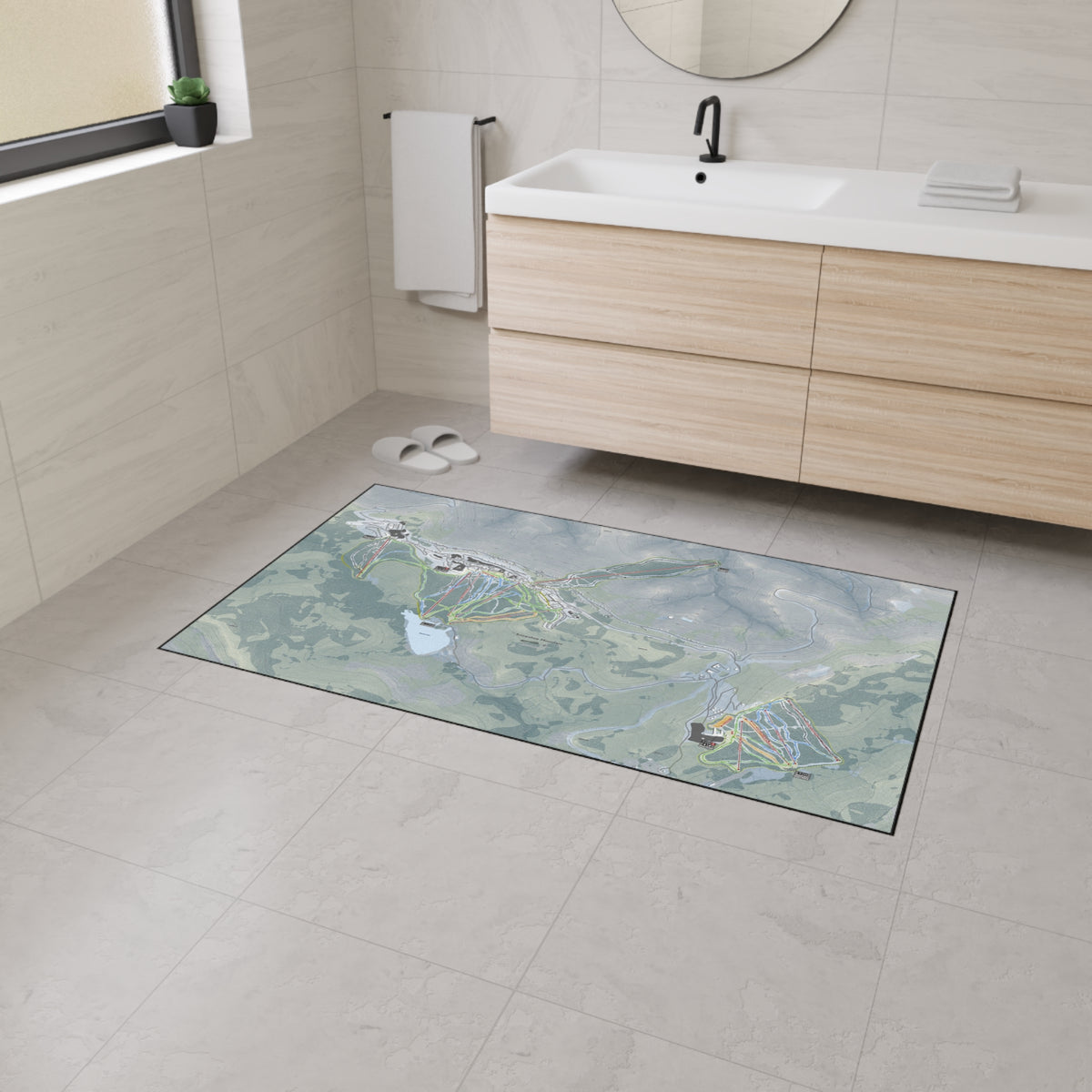 Snowshoe Mountain, West Virginia Ski Resort Map Heavy Duty Floor Mat