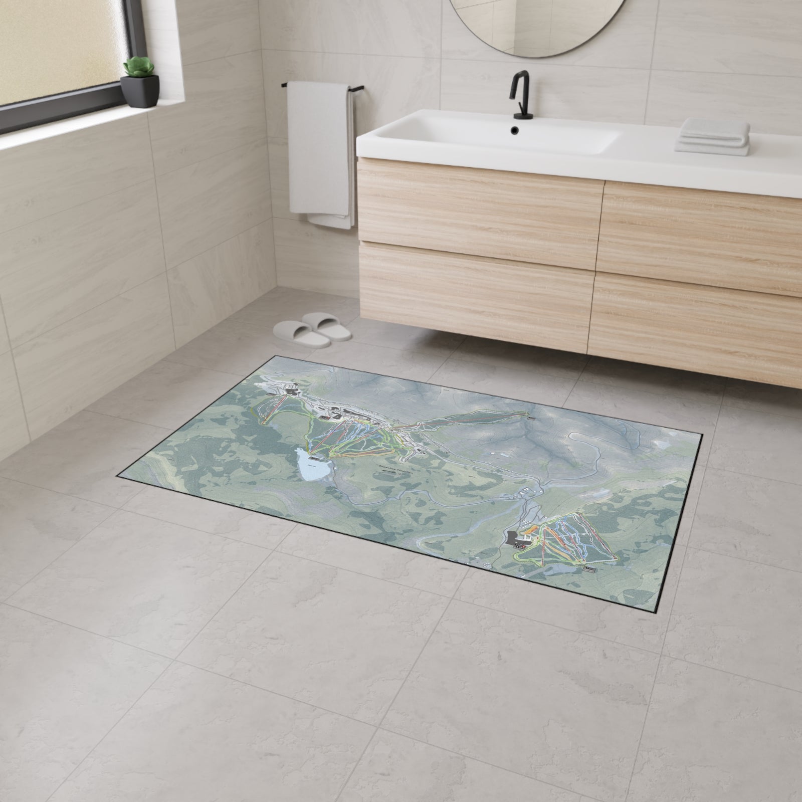 Snowshoe Mountain, West Virginia Ski Resort Map Heavy Duty Floor Mat