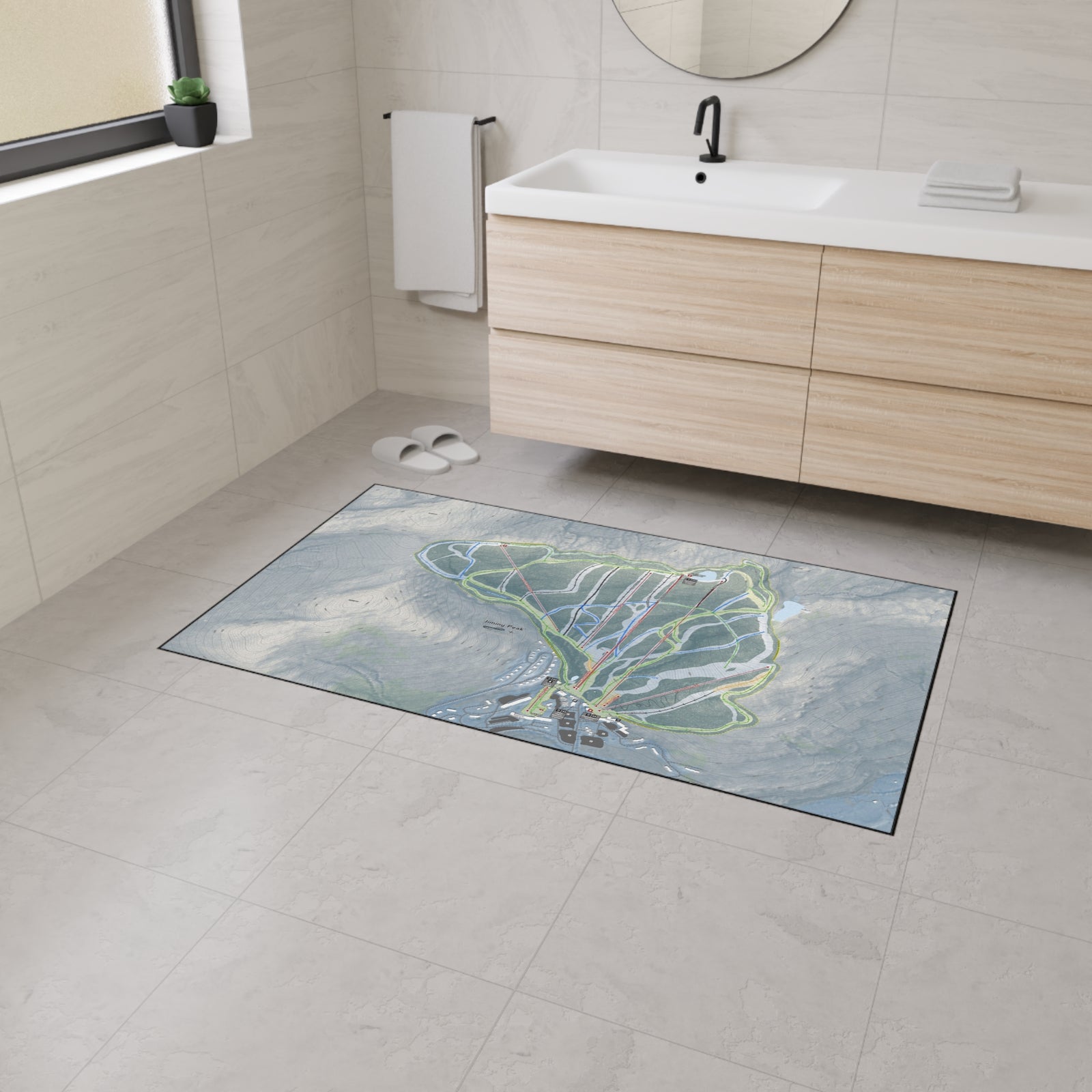 Jiminy Peak, Massachusetts Ski Resort Map Heavy Duty Floor Mat
