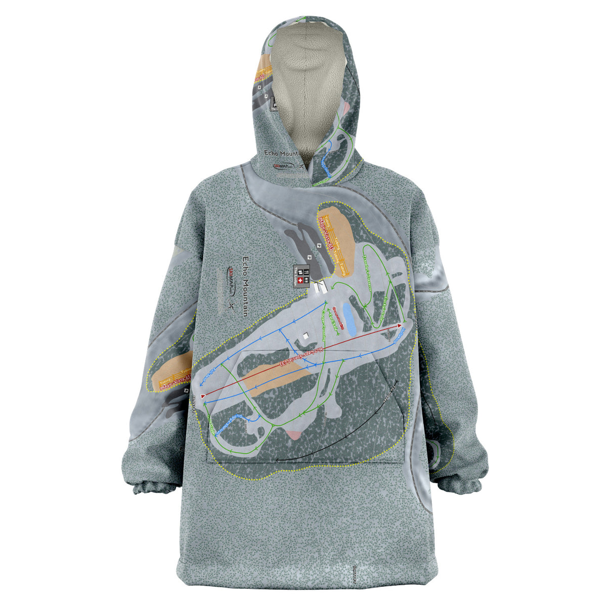 Echo Mountain, Colorado Ski Trail Map - Snug Hoodie