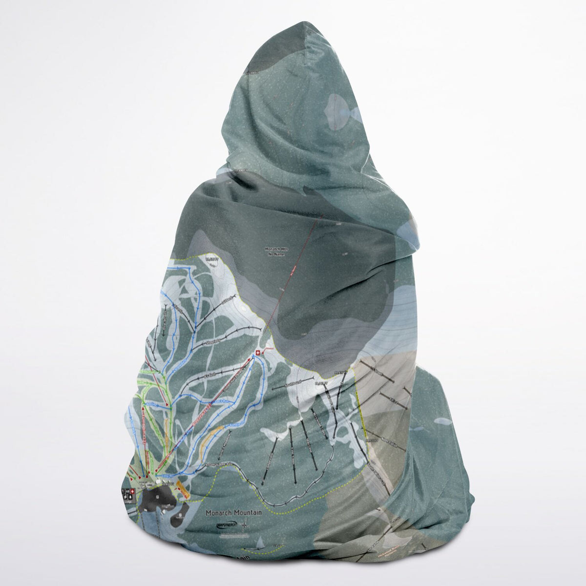 Monarch Mountain, Colorado Ski Trail Map - Adult Hooded Blanket