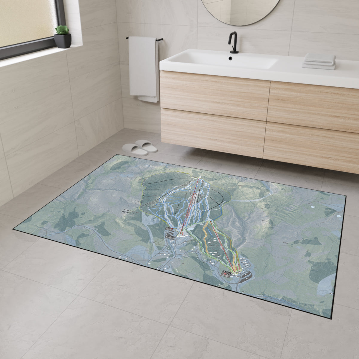 Burke Mountain, Vermont Ski Resort Map Heavy Duty Floor Mat
