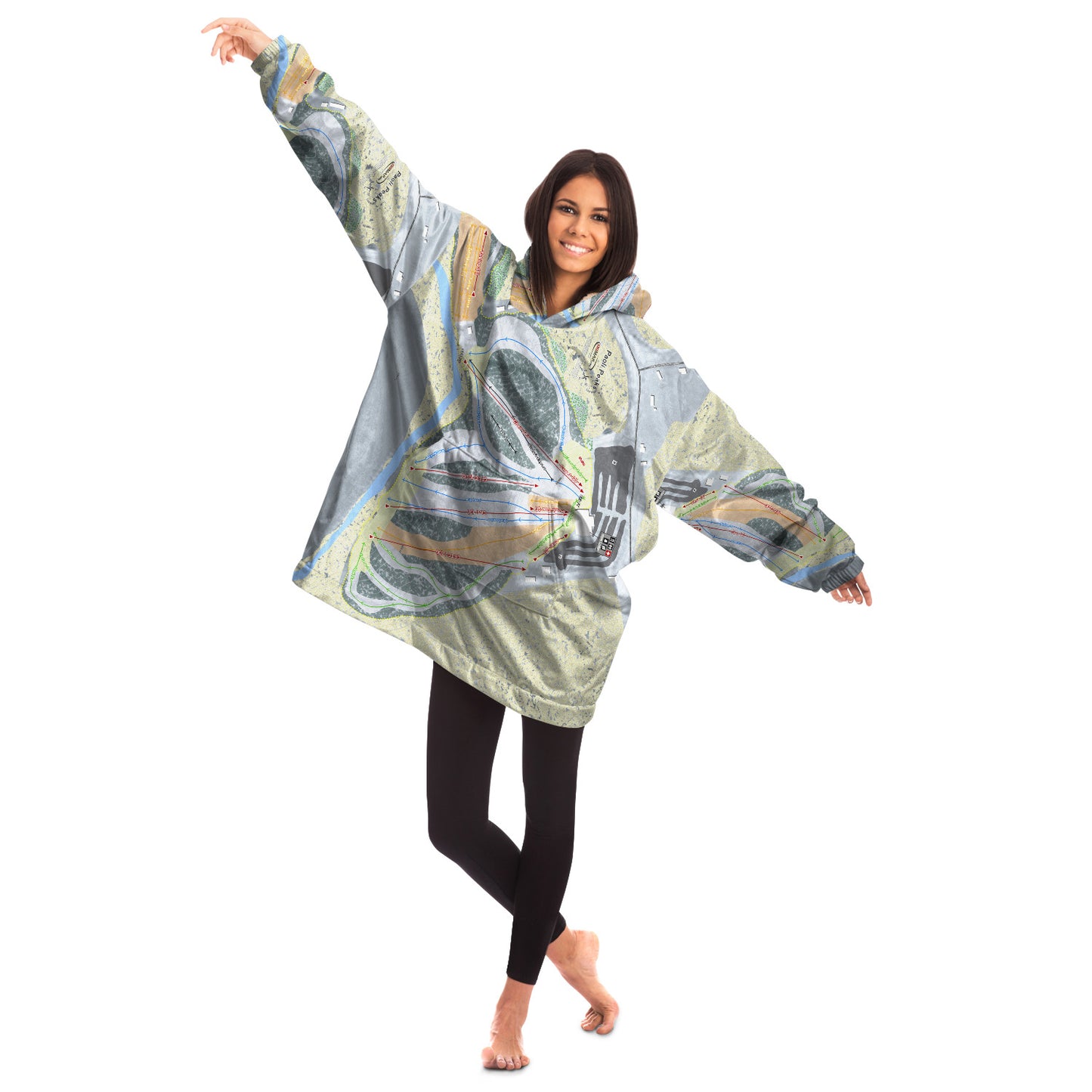 Paoli Peaks, Indiana Ski Trail Map - Snug Hoodie - Powderaddicts