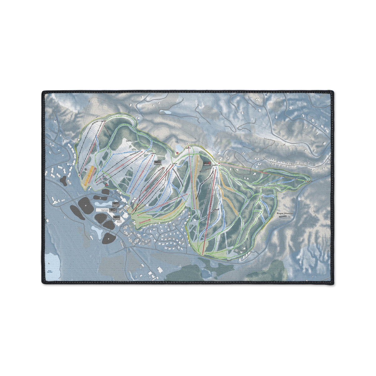 Boyne Mountain, Michigan Ski Resort Map Heavy Duty Floor Mat