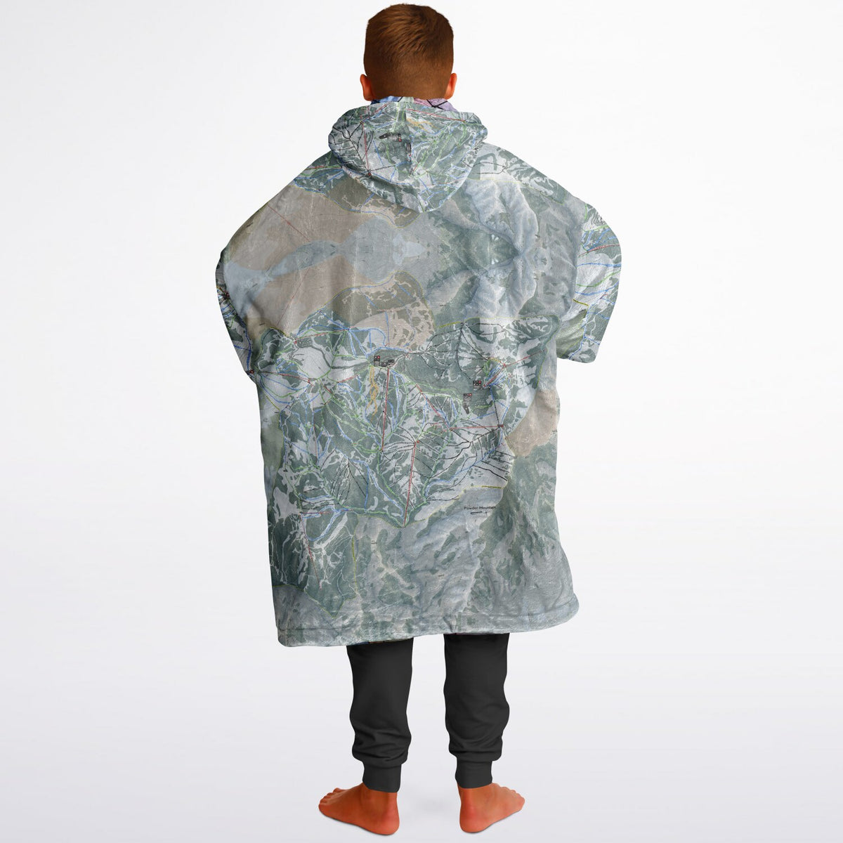 Powder Mountain, Utah Ski Resort Map Youth Reversible Snug Hoodie