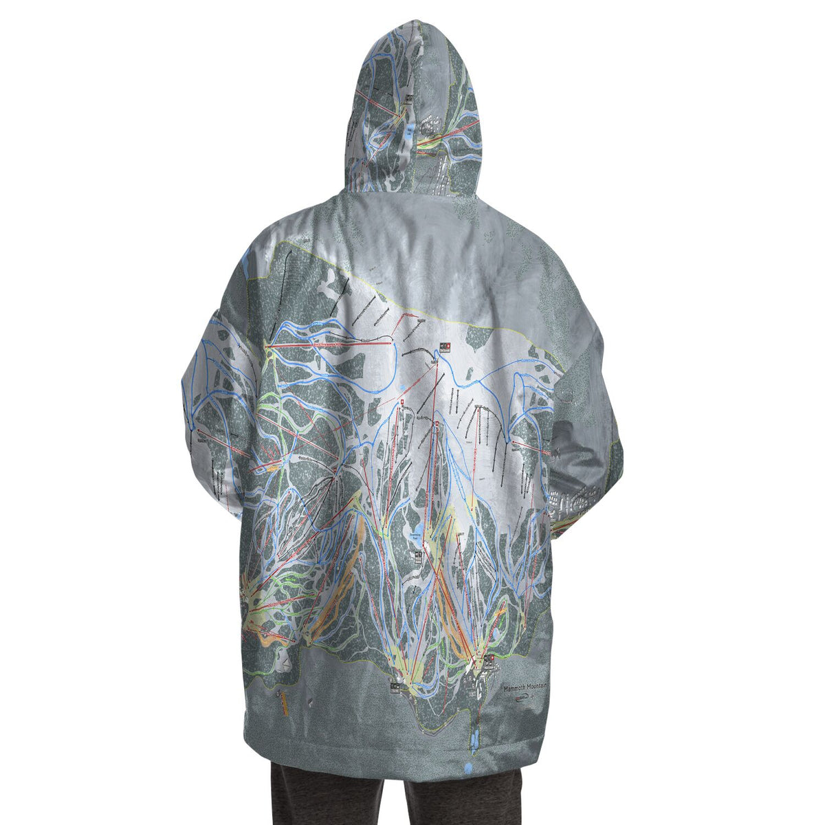 Mammoth Mtn, California Ski Trail Map - Snug Hoodie