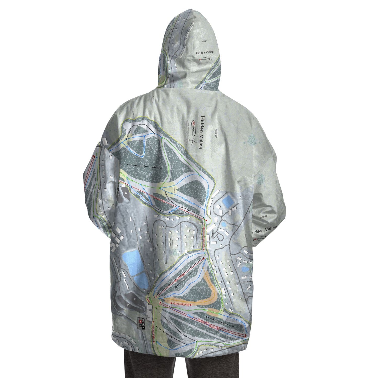 Hidden Valley, Missouri Ski Trail Map Snug Hoodie - Powderaddicts