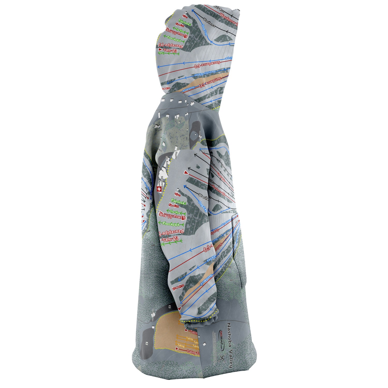 Nashoba Valley, Massachusetts Ski Trail Map Snug Hoodie