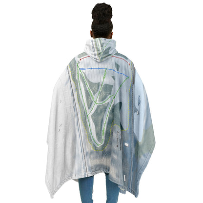 Brantling, New York Ski Resort Map Flannel Blanket Poncho