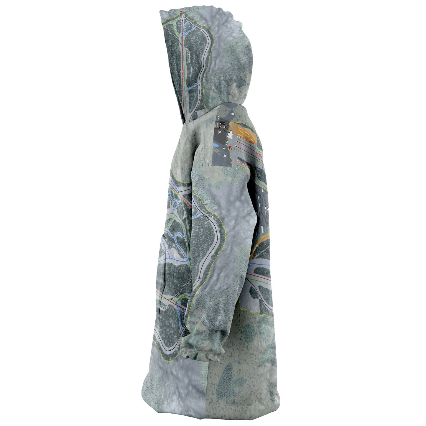 West Mountain, New York Ski Trail Map Snug Hoodie