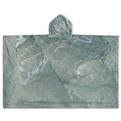Mad River Glen, Vermont Ski Resort Map Flannel Blanket Poncho