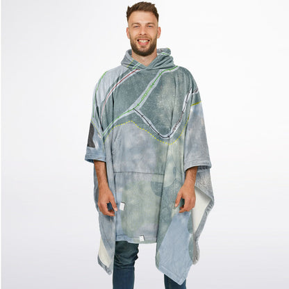 Veterans Memorial, New Hampshire Ski Resort Map Flannel Blanket Poncho