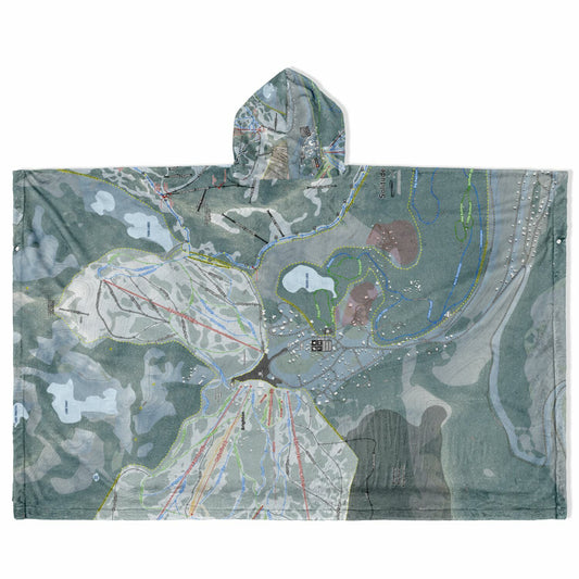 Solitude, Utah Ski Resort Map Flannel Blanket Poncho