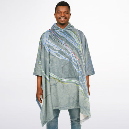 Dartmouth Skiway, New Hampshire Ski Resort Map Flannel Blanket Poncho