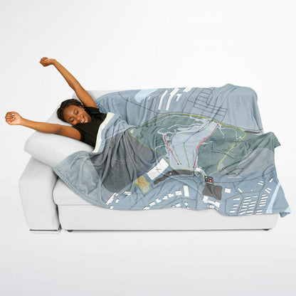 Chapman Hill, Colorado Ski Resort Map Flannel Blanket Poncho