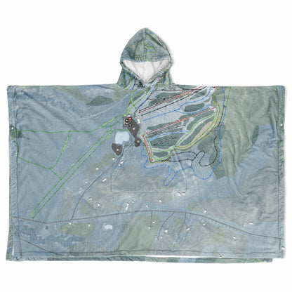 Titcomb Mountain, Maine Ski Resort Map Flannel Blanket Poncho