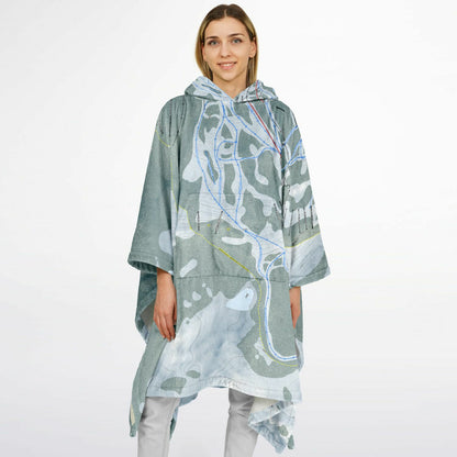Mission Ridge, Washington Ski Resort Map Flannel Blanket Poncho
