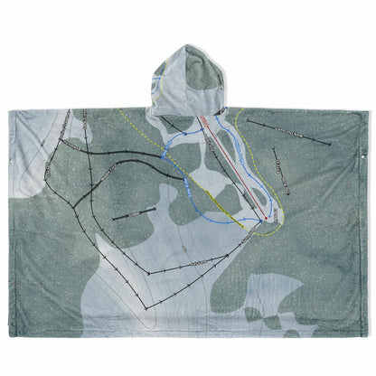 Hurricane Ridge, Washington Ski Resort Map Flannel Blanket Poncho