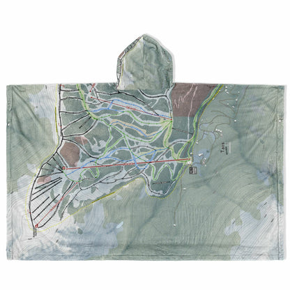Taos, New Mexico Ski Resort Map Flannel Blanket Poncho