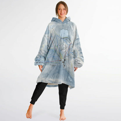 The Remarkables, New Zealand Ski Trail Map - Snug Hoodie - Powderaddicts