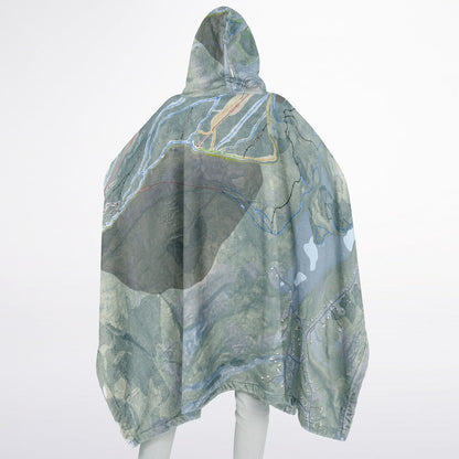 Gunstock Mountain, New Hampshire Ski Resort Map Flannel Blanket Poncho