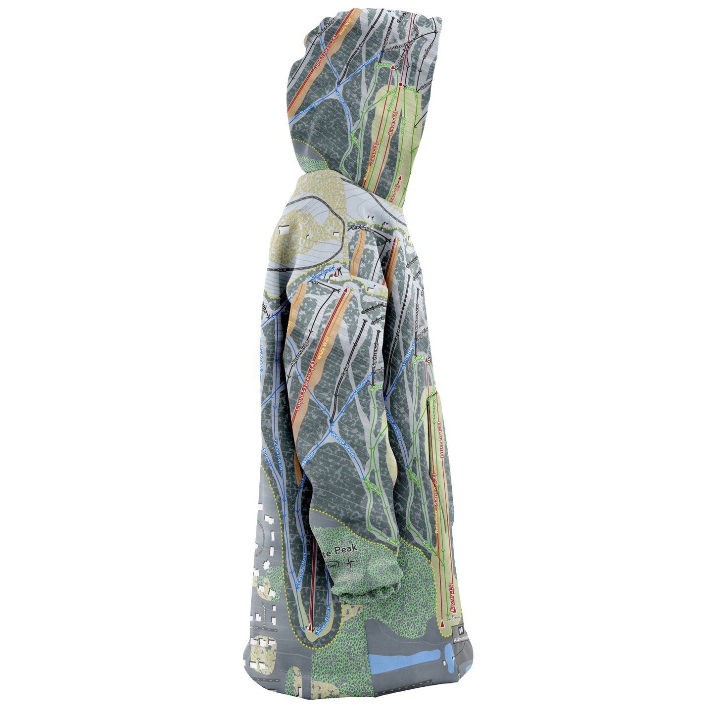 Granite Peak, Wisconsin Ski Trail Map - Snug Hoodie