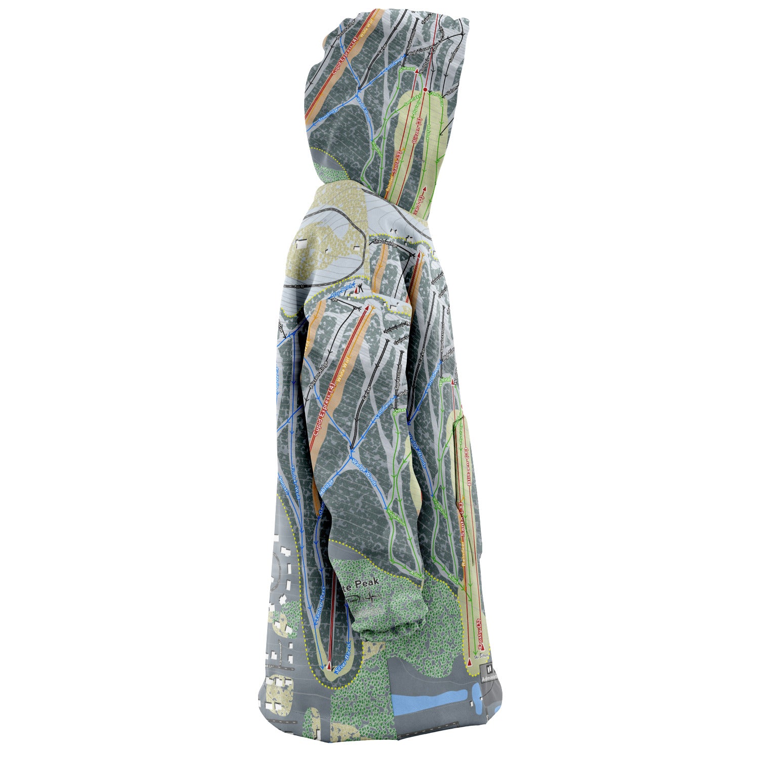 Granite Peak, Wisconsin Ski Trail Map - Snug Hoodie