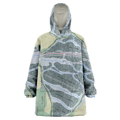 Porcupine Mountains, Michigan Ski Trail Map Snug Hoodie - Powderaddicts