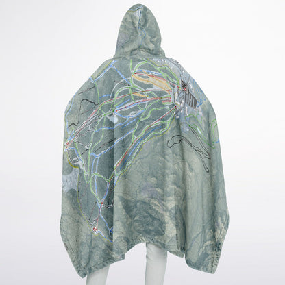 Bolton Valley, Vermont Ski Resort Map Flannel Blanket Poncho