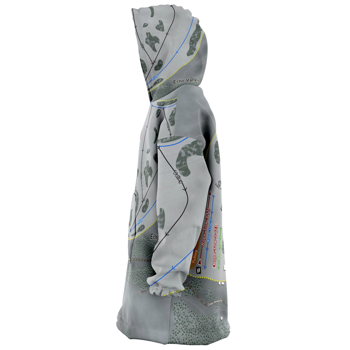 Echo Valley, Washington Ski Trail Map - Snug Hoodie - Powderaddicts