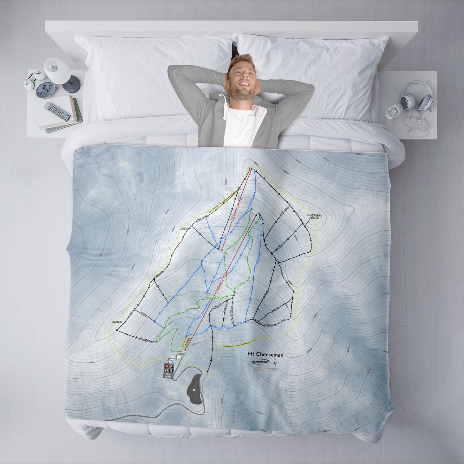 Mt Cheeseman, New Zealand Ski Resort Map XL Blanket