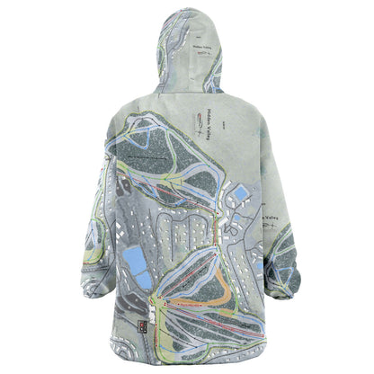 Hidden Valley, Pennsylvania Ski Trail Map Snug Hoodie - Powderaddicts