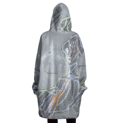 Willamette Pass, Oregon Ski Trail Map Snug Hoodie